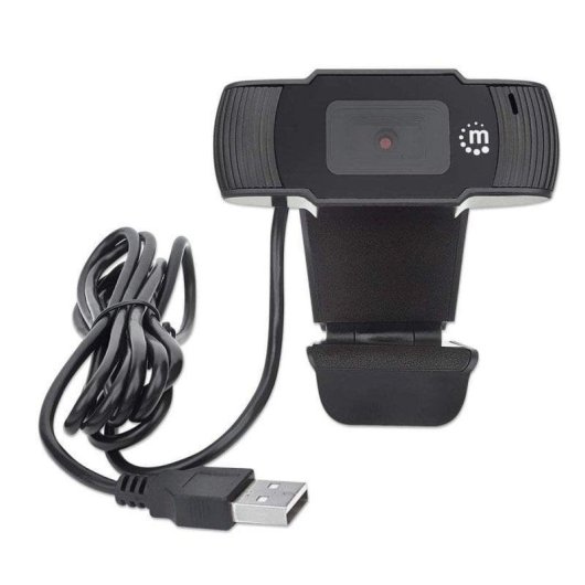 Caméra Web Manhattan USB Full HD 2MP 1080p avec Clip Noir