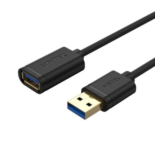 Cabo USB UNITEK Y-C456GBK 0,5 m Type-A Macho-Fêmea Dourado Preto