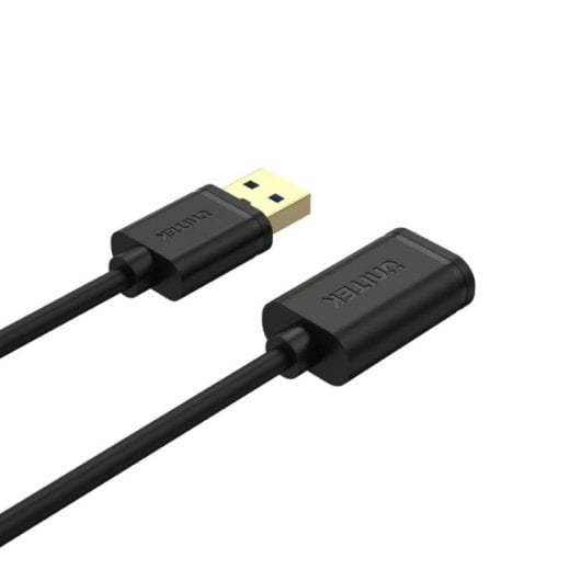 Cabo USB UNITEK Y-C456GBK 0,5 m Type-A Macho-Fêmea Dourado Preto