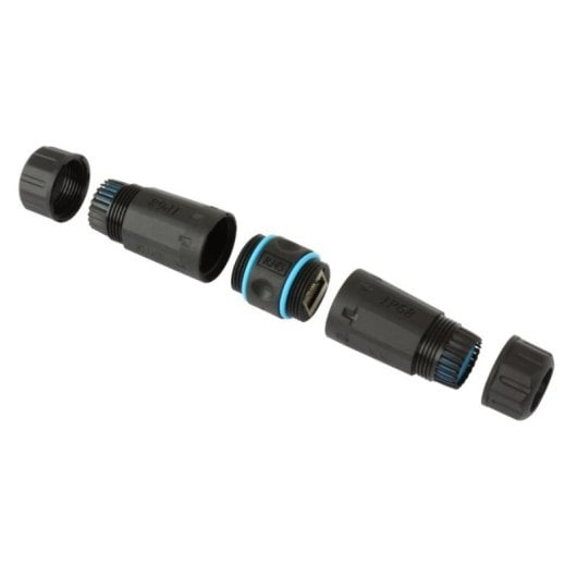 Adattatore di rete Techly IWP-MD C6-IP68T RJ-45 Doppio Femmina Nero IP68