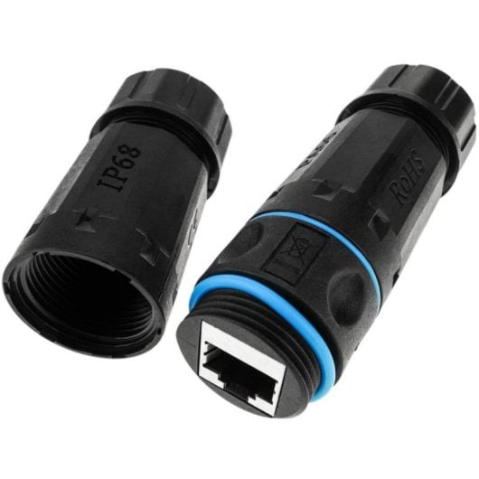 Adattatore di rete Techly IWP-MD C6-IP68T RJ-45 Doppio Femmina Nero IP68