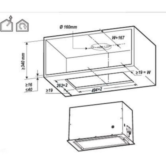 Campana extractora Elica LANE BL MAT/A/72 Canalizado/Recirculation 72cm moteur aluminium LED