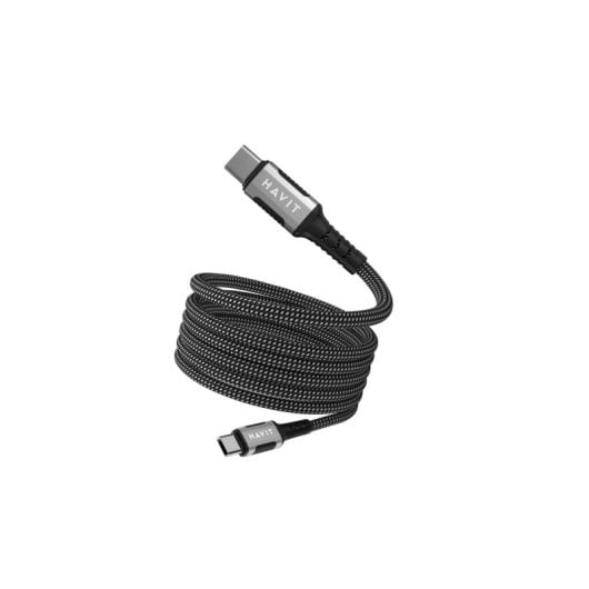 Câble USB C Havit 6939119077549 1 m Noir Argent Blanc Power Delivery 60 W
