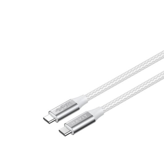 Câble USB-C Havit 6939119066758 1m 10Gbit/s Gris Blanc USB Power Delivery 100W