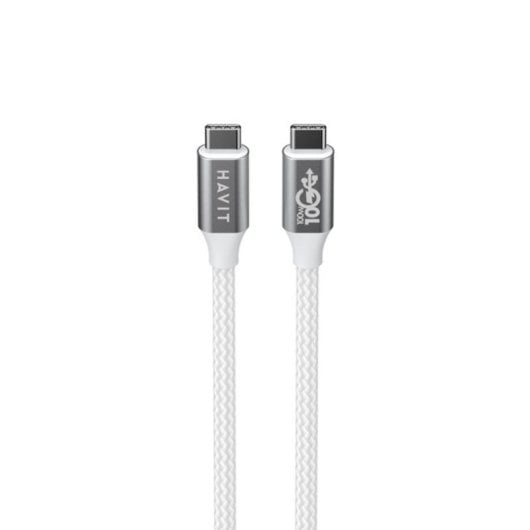 Câble USB-C Havit 6939119066758 1m 10Gbit/s Gris Blanc USB Power Delivery 100W