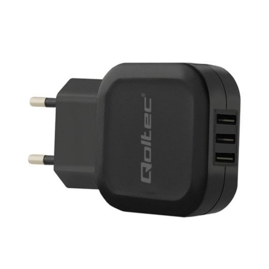 Fuente de Alimentación Qoltec 17W Modelo 50191 3 Puertos USB C Universal Negra