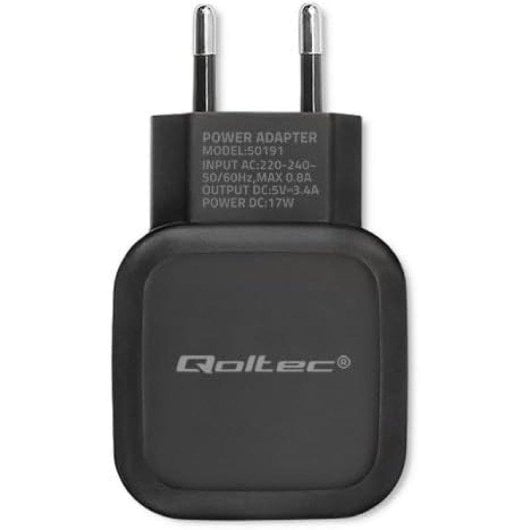 Qoltec 50191 Carregador Universal Interior 3x USB Tipo C 17W Preto