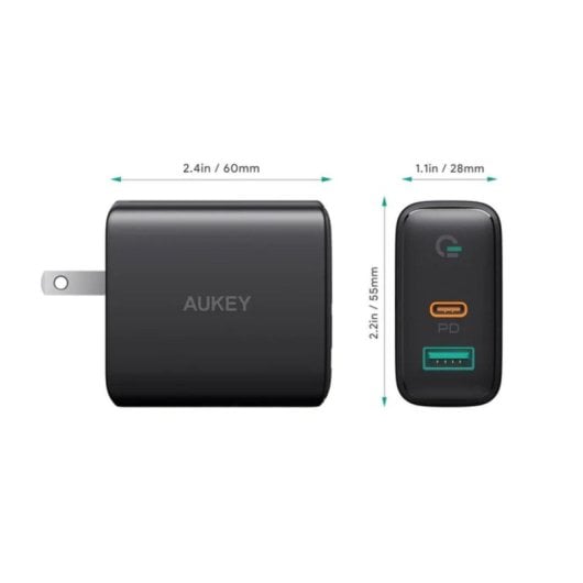 Fuente de Alimentacion AUKEY 30W Power Delivery Negra Modelo PA-D5 Protecciones Avanzadas