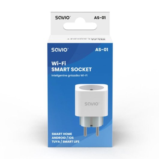 Tomada Inteligente Savio AS-01 Wi-Fi 16A 3680W Controlo Energia