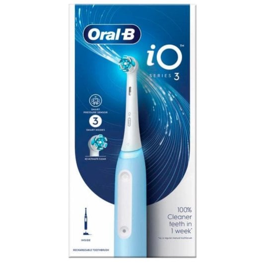 Escova Elétrica Oral-B IOSERIES3ICE Azul 3 Modos Sensor Pressão Bateria