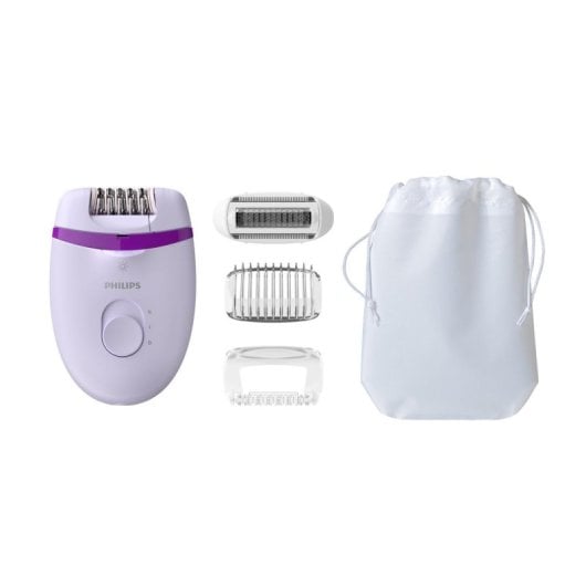 Epilierer Philips Satinelle Essential Compact Kabel Opti-Light Massager Prün Violett