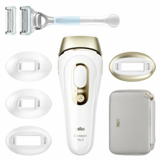 IPL Haarentfernungsgerät Braun Silk-expert Pro PL5356 Gold Weiß 10 Intensitätsstufen