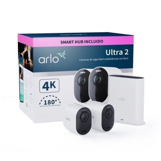 Caméra de surveillance ARLO Ultra2 4K Vision Nocturne Intérieur et Extérieur Contrôle Vocal Audio Bidirectionnel