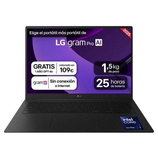 Portátil LG Gram Pro 17Z90TR 17" Intel Core Ultra 7 255H 32GB 1TB SSD RTX 5050 8GB IPS