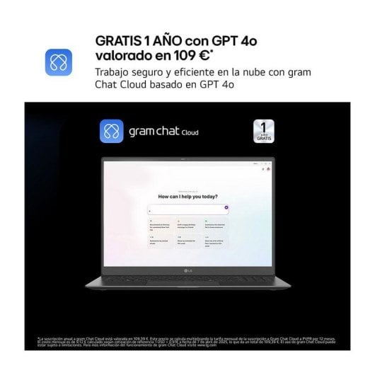 Portátil LG Gram Pro 17Z90TR 17" Intel Core Ultra 7 255H 32GB 1TB SSD RTX 5050 8GB IPS