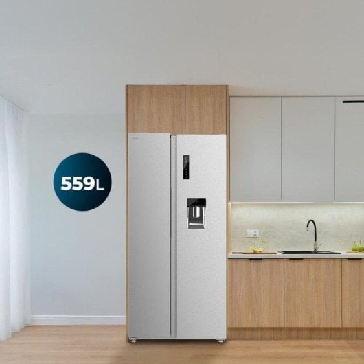Frigorífico Americano Cecotec Bolero CoolMarket SBS 559 No Frost 177cm 559L C Inox Dispensador