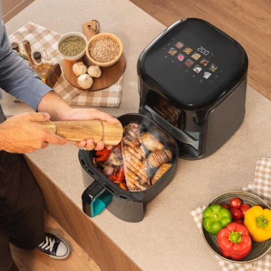 Fritadeira de ar Cecotec Cecofry&Grill Smokin'Prime 8,5L 2300W com resistência dupla e função fumador