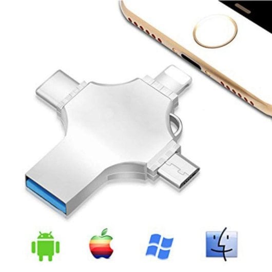 Pendrive Apple 128GB USB 3.0 Multiporte Apple Micro Tipo-C Argento