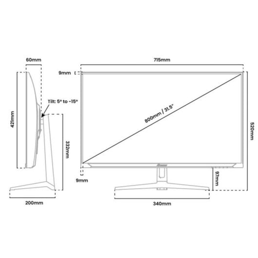 Monitor Arozzi Nova 32" QHD 180Hz IPS 1ms Altoparlanti Rosa Adaptive Sync