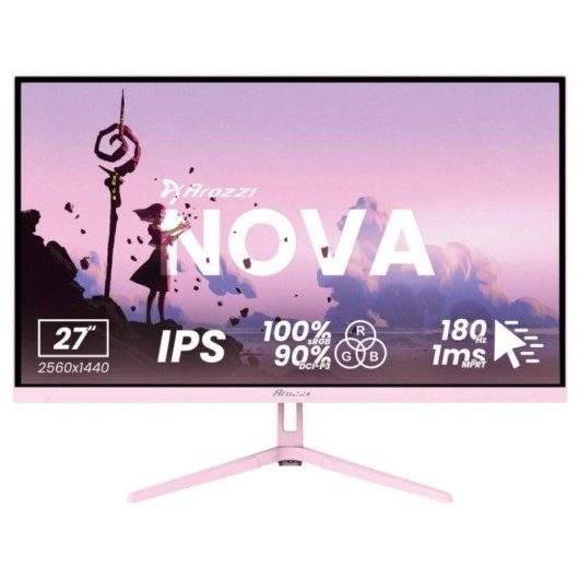Monitor Arozzi Nova 27" Quad HD 180Hz IPS 1ms Altifalantes Rosa
