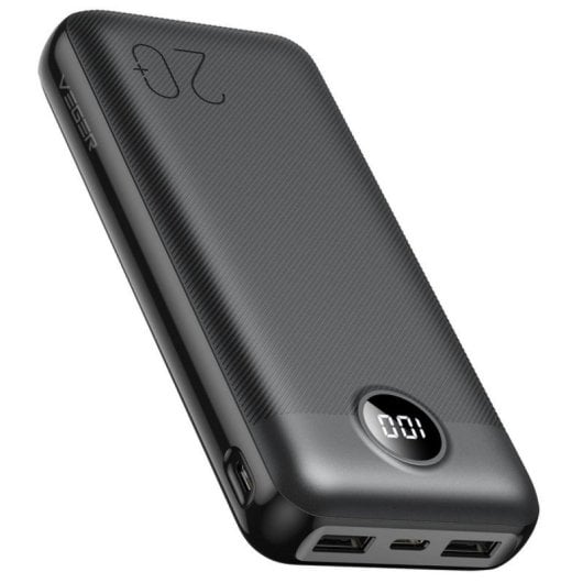 PowerBank Veger L20 20000mAh Preto Carga Rápida 20W LCD USB-C USB-A