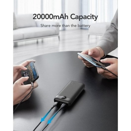 PowerBank Veger L20 20000mAh Preto Carga Rápida 20W LCD USB-C USB-A