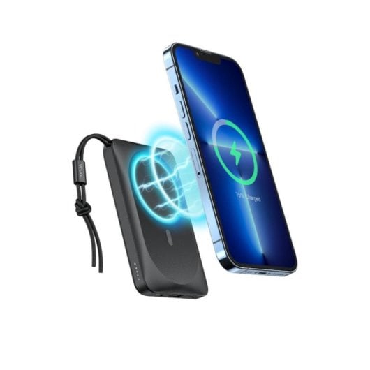 Powerbank Veger MagOn W1151-B 10000mAh Magnética Wireless 22,5W Preto/Branco
