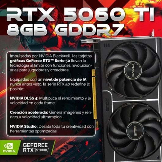 PC Racing Turbo AMD Ryzen 7 7700X 32GB 2TB SSD RTX 5060 Ti Windows 11 Pro