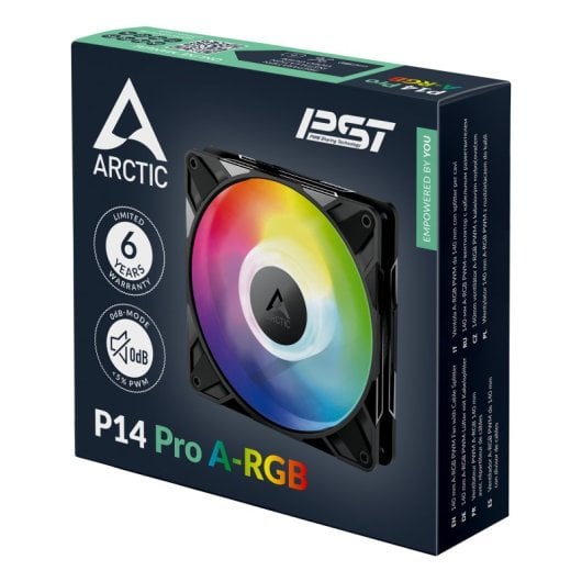 Ventilador suplementar Arctic P14 Pro A-RGB 140mm 2500RPM PWM iluminação digital