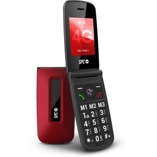 Teléfono SPC Titan 2 4G Rojo, teclas XL, timbre 105 dB, IP44