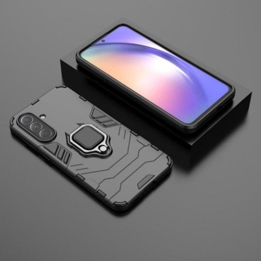 Custodia per cellulare Max Power Digital Magnetica Anello Rotante Silicone Nera per Samsung Galaxy A56 5G