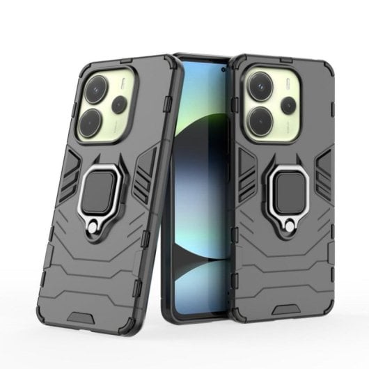 Funda para móvel Max Power Digital Magnética Anti-impacto Silicone Preto com Anel para Xiaomi Redmi Note 14 4G