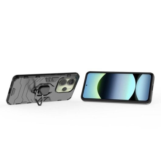 Funda para móvel Max Power Digital Magnética Anti-impacto Silicone Preto com Anel para Xiaomi Redmi Note 14 4G