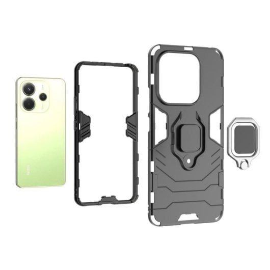 Funda para móvel Max Power Digital Magnética Anti-impacto Silicone Preto com Anel para Xiaomi Redmi Note 14 4G