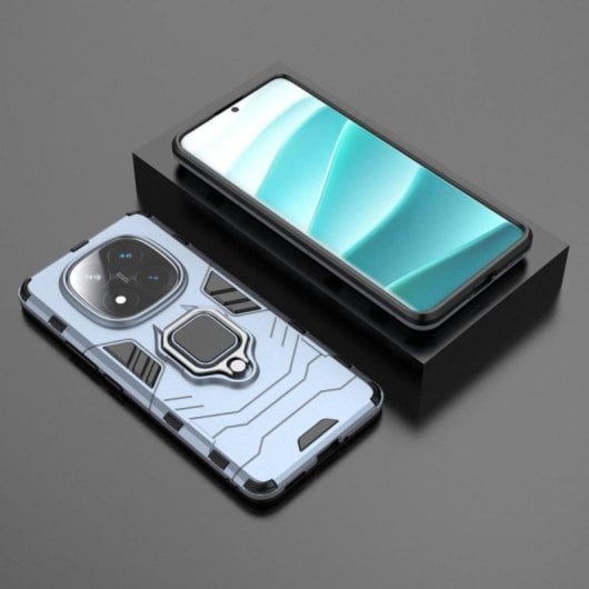 Funda para móvil Max Power Digital Magnética Antigolpes Silicona TPU Azul con Anillo para Xiaomi Redmi Note 14 Pro Plus