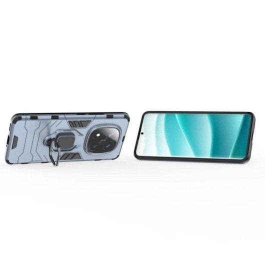 Funda para móvil Max Power Digital Magnética Antigolpes Silicona TPU Azul con Anillo para Xiaomi Redmi Note 14 Pro Plus