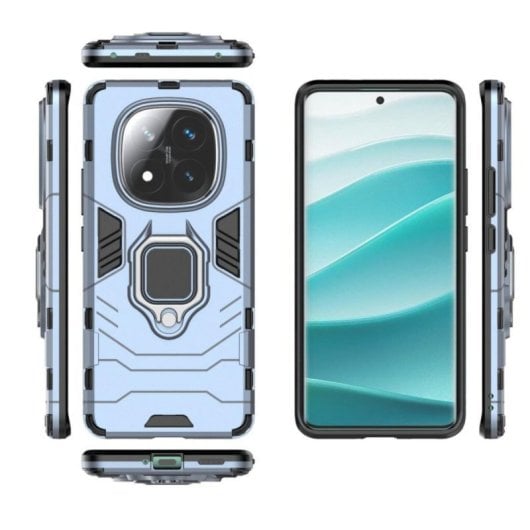 Funda para móvil Max Power Digital Magnética Antigolpes Silicona TPU Azul con Anillo para Xiaomi Redmi Note 14 Pro Plus