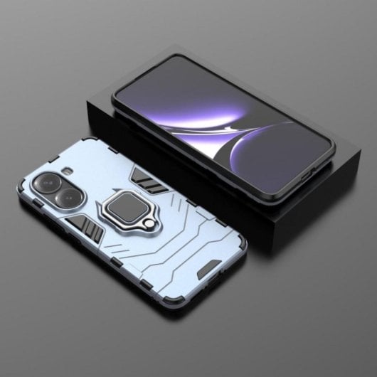 Funda para móvel Max Power Digital Anel Magnético TPU Policarbonato Azul suporte para Xiaomi Poco X7 Pro