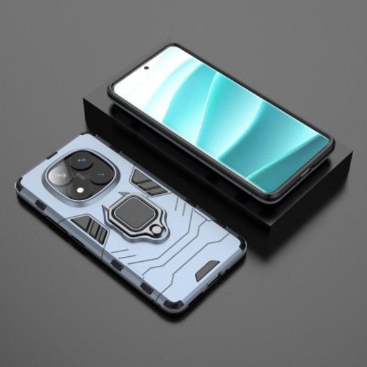 Funda para móvil Max Power Digital Magnética Anillo Silicona Negra Antigolpes para Xiaomi Redmi Note 14 Pro 5G