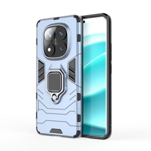 Funda para móvil Max Power Digital Magnética Anillo Silicona Negra Antigolpes para Xiaomi Redmi Note 14 Pro 5G