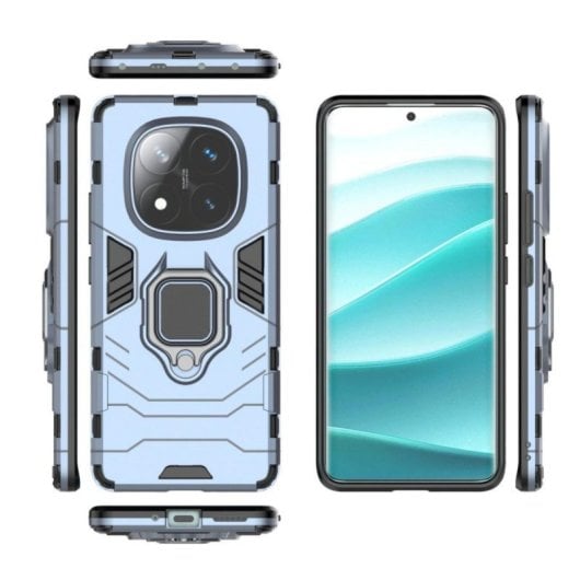 Funda para móvil Max Power Digital Magnética Anillo Silicona Negra Antigolpes para Xiaomi Redmi Note 14 Pro 5G