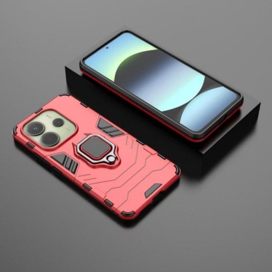 Funda para móvel Max Power Digital Magnética Anel Silicona TPU Antichoque Preto para Xiaomi Redmi Note 14 4G