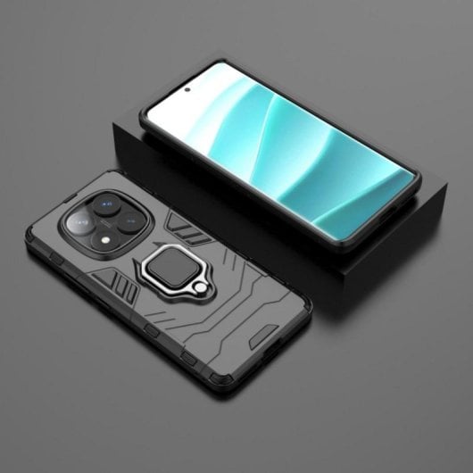 Funda para móvel Max Power Digital Magnética Anel TPU Policarbonato Preta para Xiaomi Redmi Note 14 Pro 4G