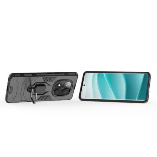 Funda para móvel Max Power Digital Magnética Anel TPU Policarbonato Preta para Xiaomi Redmi Note 14 Pro 4G