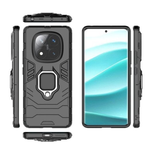 Funda para móvel Max Power Digital Magnética Anel TPU Policarbonato Preta para Xiaomi Redmi Note 14 Pro 4G