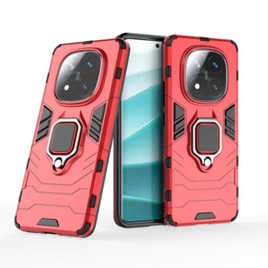 Funda para móvil Max Power Digital Magnética Anillo Silicona Negra Antigolpes para Xiaomi Redmi Note 14 Pro Plus