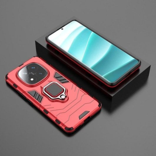 Funda para móvil Max Power Digital Magnética Anillo Silicona Negra Antigolpes para Xiaomi Redmi Note 14 Pro Plus