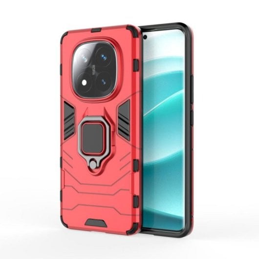 Funda para móvil Max Power Digital Magnética Anillo Silicona Negra Antigolpes para Xiaomi Redmi Note 14 Pro Plus