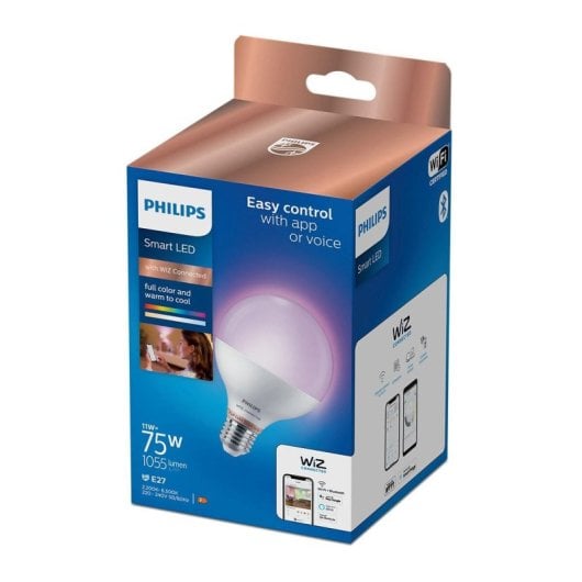 Lâmpada Inteligente Philips G95 E27 Wi-Fi/Bluetooth RGB Regulável 11W 1055lm