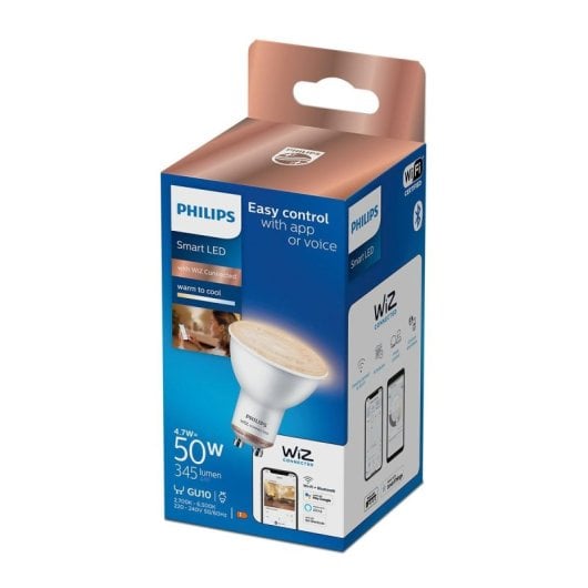 Smart Bulb Philips PHI WFB 50W GU10 Glas 345lm Wi-Fi Bluetooth dimmbar